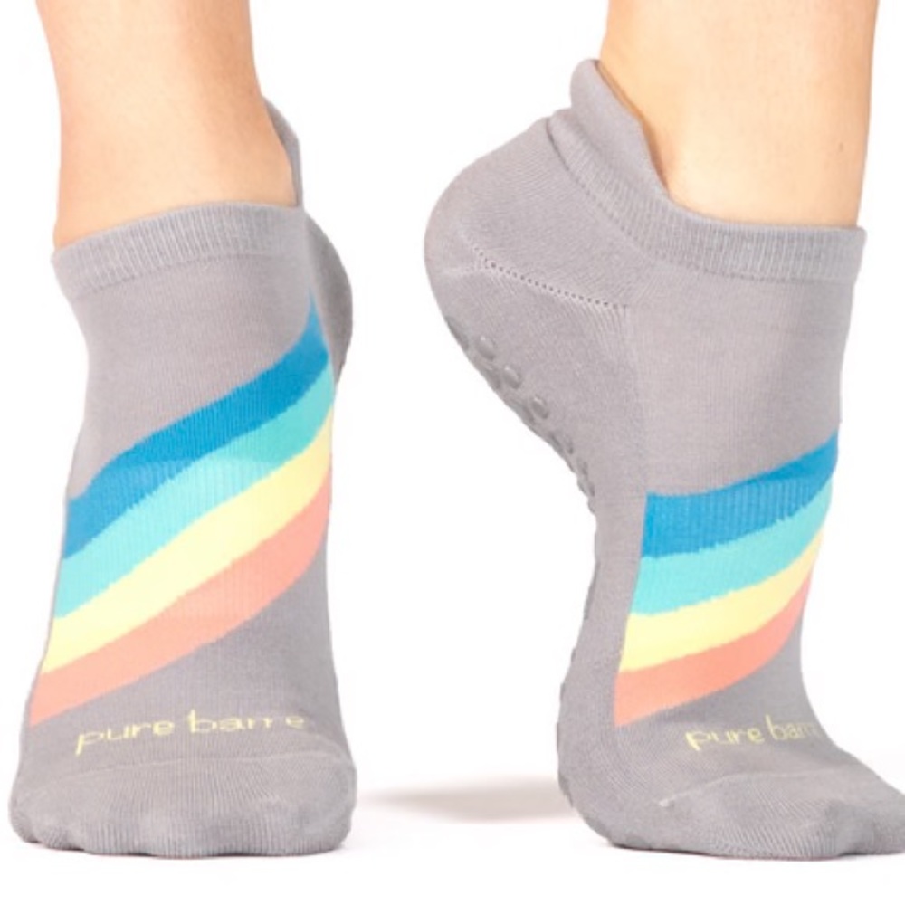 EUC Pure Barre Pride Rainbow Swoosh- Lt Gray | SM